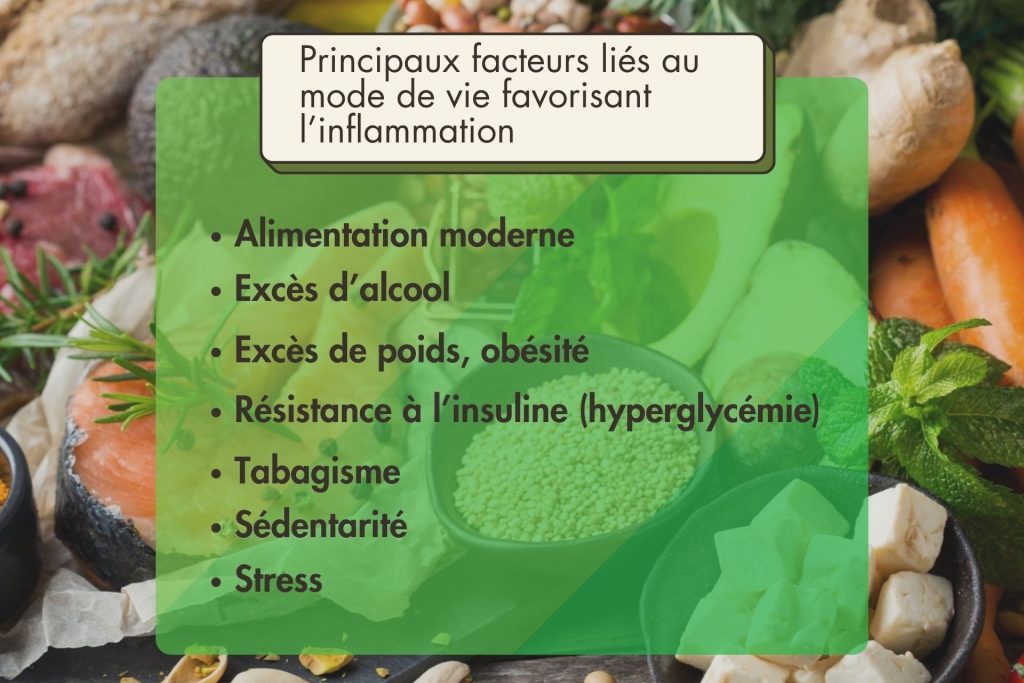 Liste des facteurs liés au mode de vie favorisant l'inflammation de bas grade